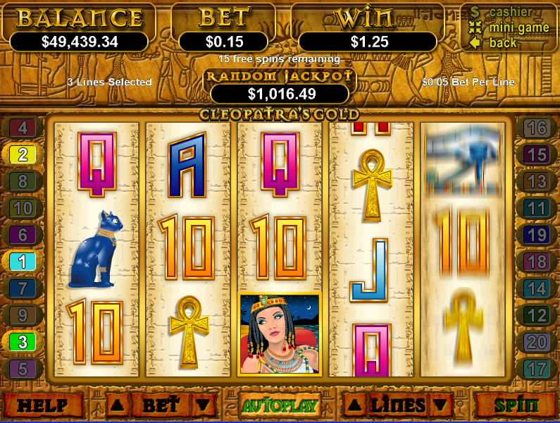 Play Cleopatra's Gold Slots at Rushmore Casino