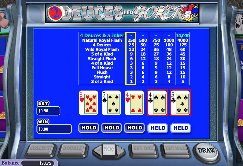 Play Deuces and Joker Video Poker