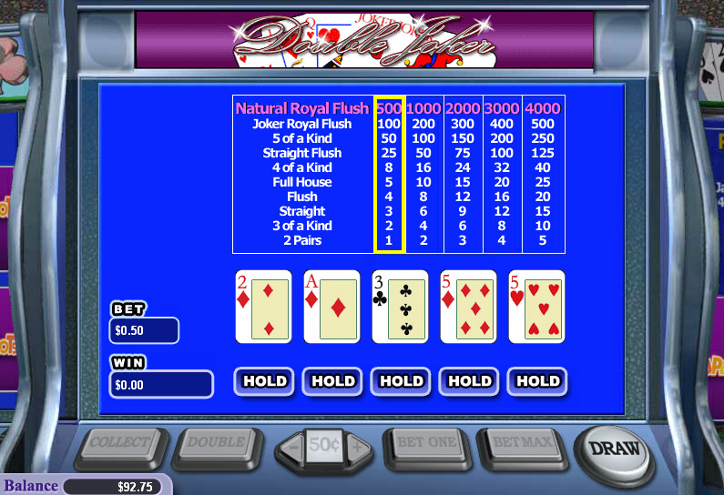 Play Double Joker Video Poker