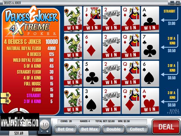 Deuces and Joker Video Poker