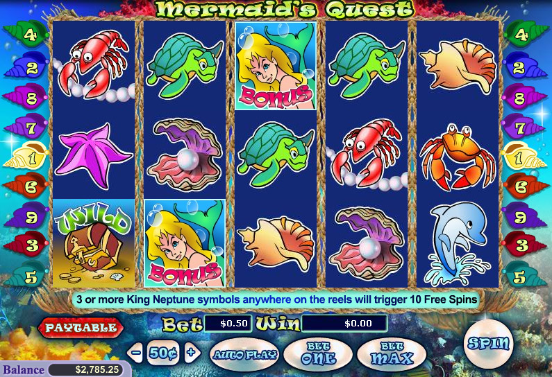 Play Mermaid's Quest Slots Game