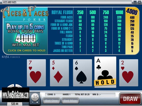 Aces and Faces Video Poker